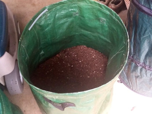 Growbag With Potting Soil Half Full